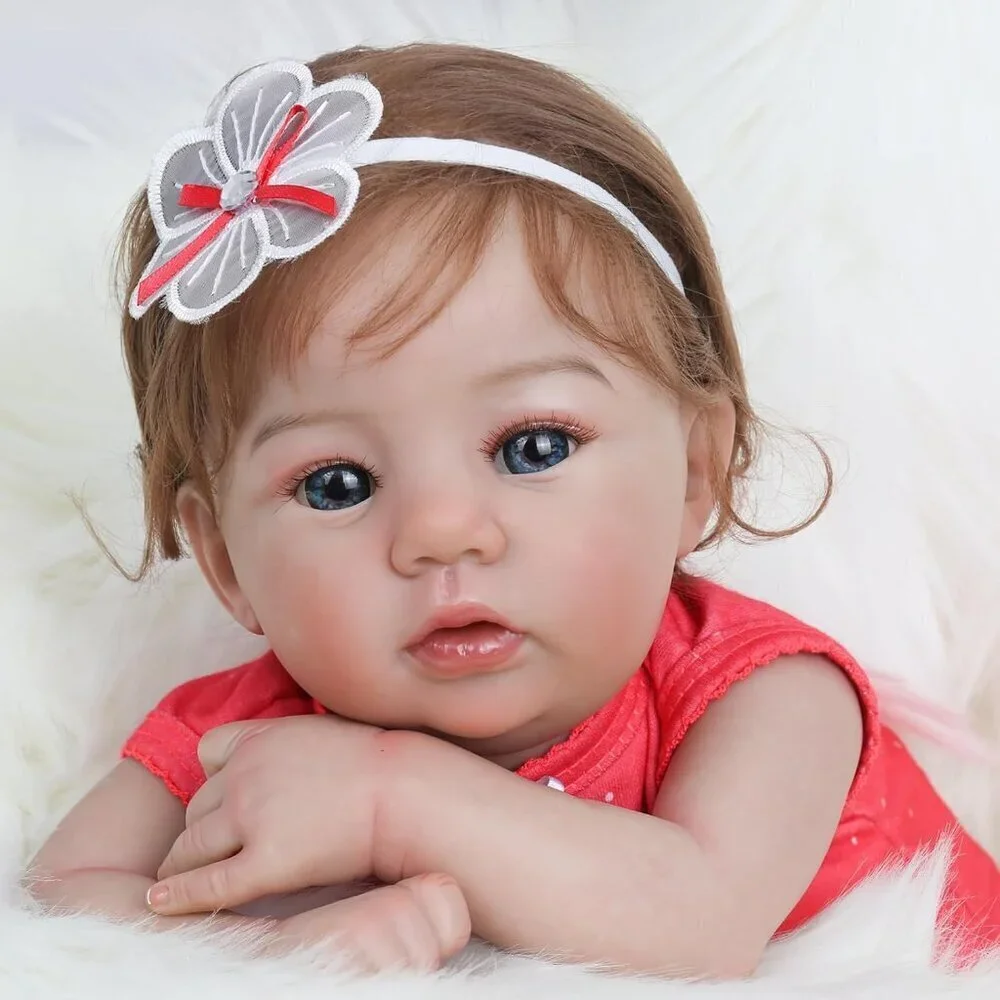 🆕18inch Soft Cloth Body Newborn Baby Poseable Limbs Bright Red with Clothes